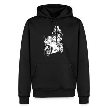 Motorcycle Lifestyle / Motorbike / Motorcycles biker - Men’s Premium Organic Hoodie - black - Front - Nico (187cm)