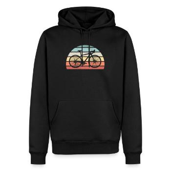 Fahrrad Sonnenuntergang Retro Radfahren Geschenk Papa - Männer Premium Bio Hoodie - Schwarz - Vorne - Nico (187cm)