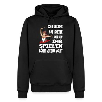 Ich Bin Keine Marionette Mit Der Ihr Spielen Könnt - Männer Premium Bio Hoodie - Schwarz - Vorne - Nico (187cm)