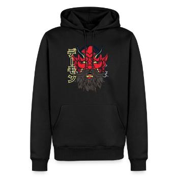 Teufel mit Bart - Männer Premium Bio Hoodie - Schwarz - Vorne - Nico (187cm)