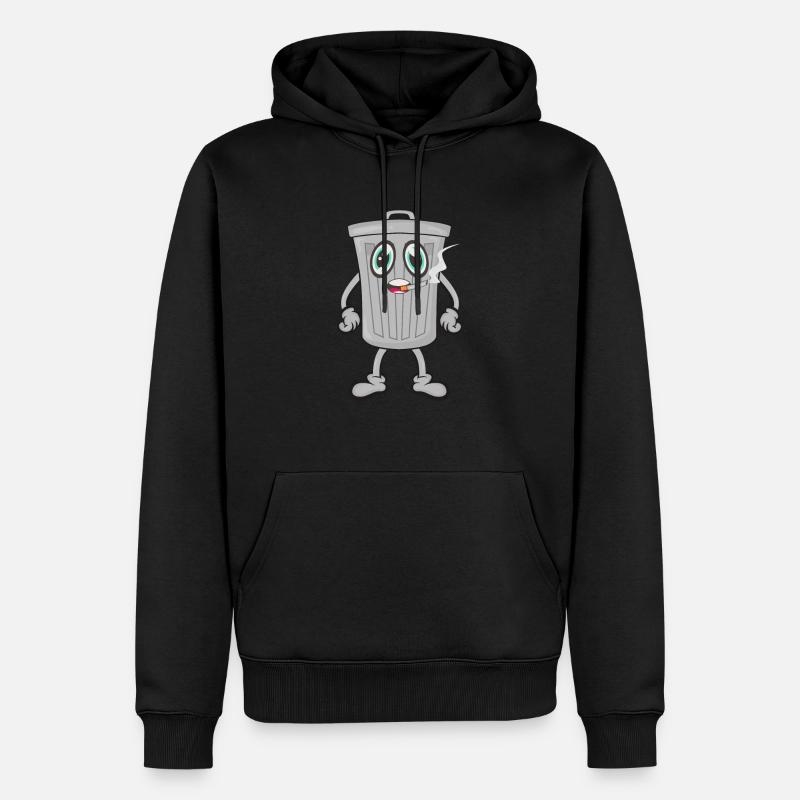 Mülleimer Zigarrette rauchen - Männer Premium Bio Hoodie - Schwarz
