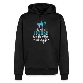 Cavalier équestre chevaux - Sweat à capuche Premium bio Homme - noir - Devant - Nico (187cm)