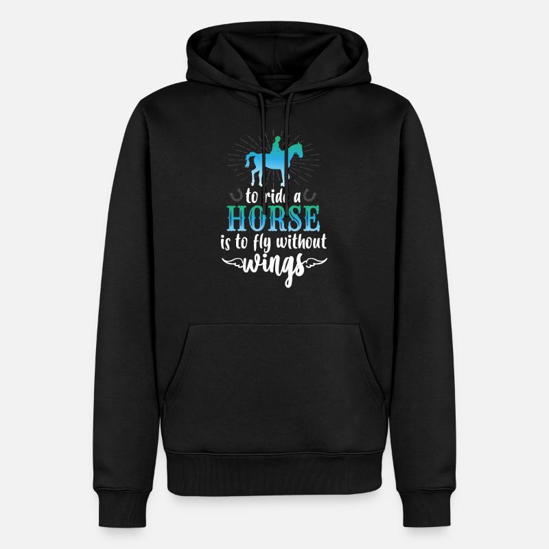 Cavalier équestre chevaux - Sweat à capuche Premium bio Homme - noir