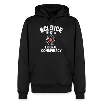 science pas complot science complot - Sweat à capuche Premium bio Homme - noir - Devant - Nico (187cm)