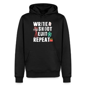 écrire tournage éditer répéter le producteur réalisateur film - Sweat à capuche Premium bio Homme - noir - Devant - Nico (187cm)