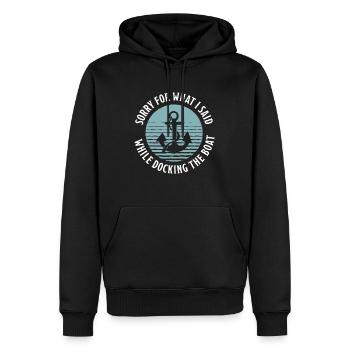 Vintage Docking der Bootsanker Boot - Männer Premium Bio Hoodie - Schwarz - Vorne - Nico (187cm)