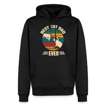Chats Siamois Chat Doux Drôle - Sweat à capuche Premium bio Homme - noir - Devant - Nico (187cm)