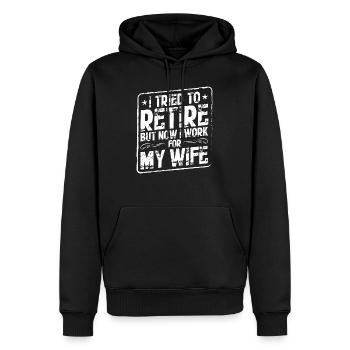 Retraité cadeau drôle pension pension - Sweat à capuche Premium bio Homme - noir - Devant - Nico (187cm)