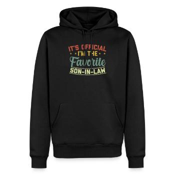 Gendre cadeau anniversaire drôle cadeaux - Sweat à capuche Premium bio Homme - noir - Devant - Nico (187cm)