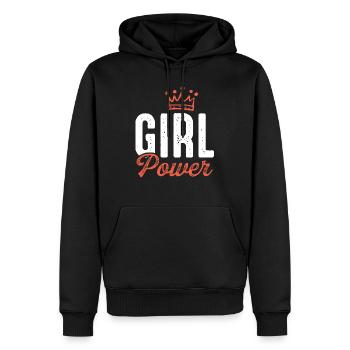 Girl power Girl power - Men’s Premium Organic Hoodie - black - Front - Nico (187cm)