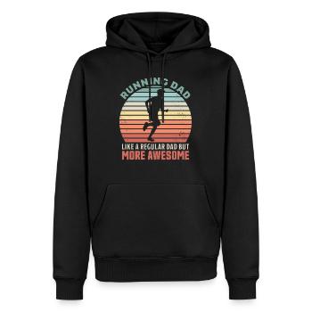 Super cadeau de coureur rétro de papa en cours d'exécution - Sweat à capuche Premium bio Homme - noir - Devant - Nico (187cm)