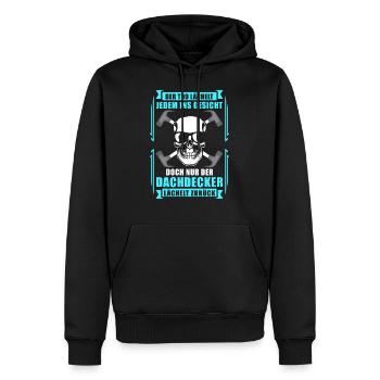 Dachdecker Geschenk | Dachdeckermeister lustiges - Männer Premium Bio Hoodie - Schwarz - Vorne - Nico (187cm)