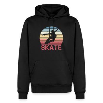 Skateboarding Retro Skater Boys Geschenk - Männer Premium Bio Hoodie - Schwarz - Vorne - Nico (187cm)