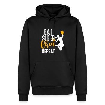Eat Sleep Cheer Repeat - Süßes Cheerleading-Tanzge - Männer Premium Bio Hoodie - Schwarz - Vorne - Nico (187cm)