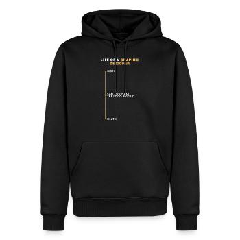 Illustrateur de cadeaux de graphiste drôle - Sweat à capuche Premium bio Homme - noir - Devant - Nico (187cm)