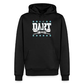 Dart Dartpfeile logo - Männer Premium Bio Hoodie - Schwarz - Vorne - Nico (187cm)