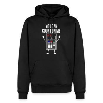 tu peux compter sur moi calculatrice compter sur - Sweat à capuche Premium bio Homme - noir - Devant - Nico (187cm)
