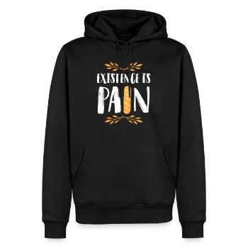 Pain baguette - Sweat à capuche Premium bio Homme - noir - Devant - Nico (187cm)