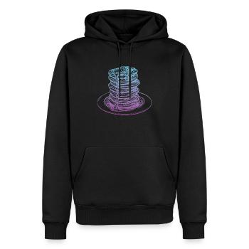 Icône de crêpes crêpes - Sweat à capuche Premium bio Homme - noir - Devant - Nico (187cm)