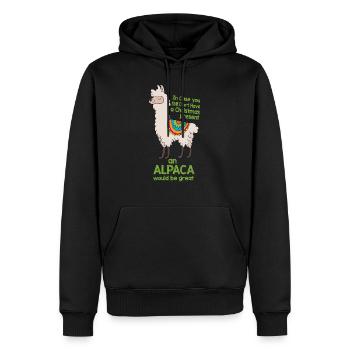 Weihnachts-Alpaka - Lustige Lama-Weihnachtsglocken - Männer Premium Bio Hoodie - Schwarz - Vorne - Nico (187cm)