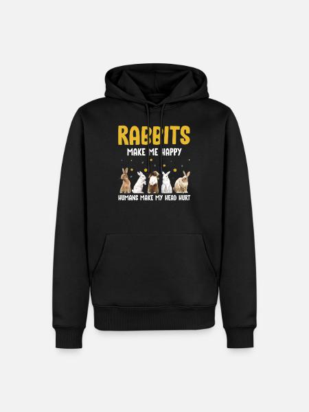 Lapins lapin lapins pâques - Sweat à capuche Premium bio Homme - noir