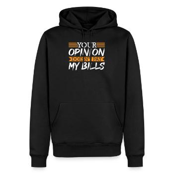 Votre opinion ne paie pas mes factures Amoureux du rap drôle - Sweat à capuche Premium bio Homme - noir - Devant - Nico (187cm)