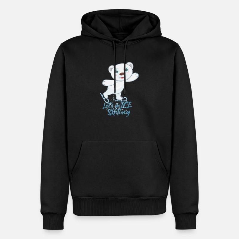 Eislaufen Schlittschuhe Eisbär - Männer Premium Bio Hoodie - Schwarz
