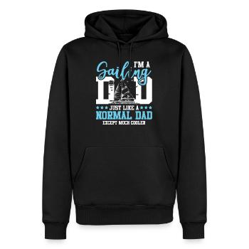 voile papa voile voile - Sweat à capuche Premium bio Homme - noir - Devant - Nico (187cm)