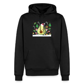 Noël à l'avocat - Sweat à capuche Premium bio Homme - noir - Devant - Nico (187cm)