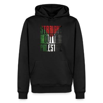 Drapeau palestinien de Palestina - Sweat à capuche Premium bio Homme - noir - Devant - Nico (187cm)
