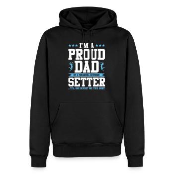 Papa de volleyball - Sweat à capuche Premium bio Homme - noir - Devant - Nico (187cm)