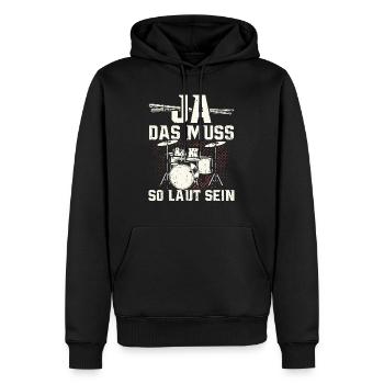 Tambours batteur batteur cadeau tambours - Sweat à capuche Premium bio Homme - noir - Devant - Nico (187cm)