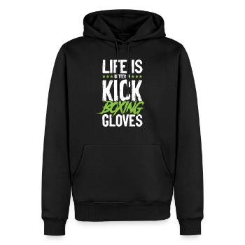 Kickboxing Handschuhe - Männer Premium Bio Hoodie - Schwarz - Vorne - Nico (187cm)