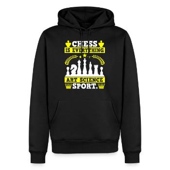 Les échecs sont tout Art Science Sport - Sweat à capuche Premium bio Homme - noir - Devant - Nico (187cm)