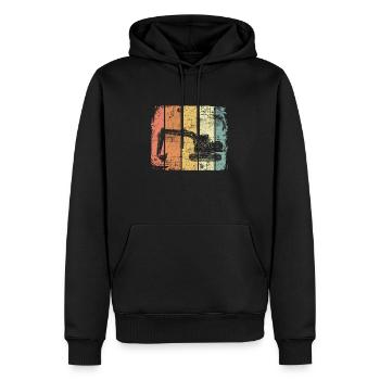 Bagger vintage - Männer Premium Bio Hoodie - Schwarz - Vorne - Nico (187cm)