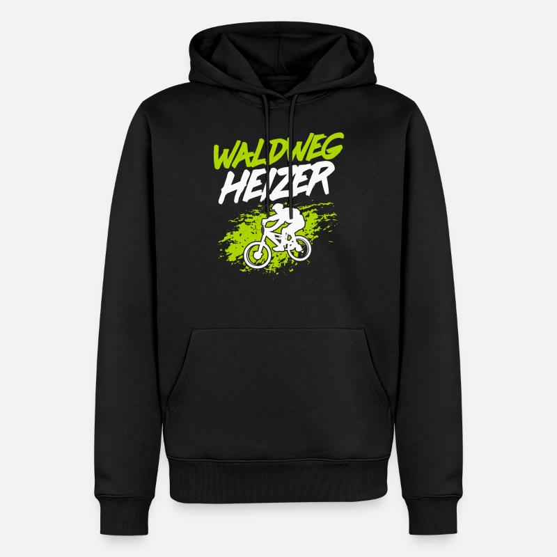 MTB Mountainbiker - Waldweg Heizer - Männer Premium Bio Hoodie - Schwarz
