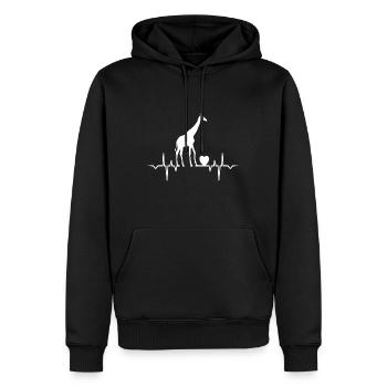 afrique appelant afrique girafe girafes battement de coeur - Sweat à capuche Premium bio Homme - noir - Devant - Nico (187cm)