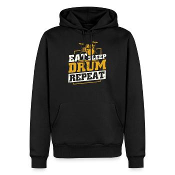 Schlagzeuger Drummer Geschenk Schlagzeug Trommler - Männer Premium Bio Hoodie - Schwarz - Vorne - Nico (187cm)