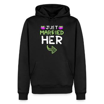 Vient d'épouser son mariage - Sweat à capuche Premium bio Homme - noir - Devant - Nico (187cm)