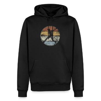 Tennis joueur de tennis vintage - Sweat à capuche Premium bio Homme - noir - Devant - Nico (187cm)