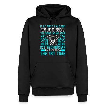 Essayez de faire ce que votre technicien TIC vous a dit de faire - Sweat à capuche Premium bio Homme - noir - Devant - Nico (187cm)