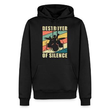 Drummer Geschenk Schlagzeuger Schlagzeug Trommler - Männer Premium Bio Hoodie - Schwarz - Vorne - Nico (187cm)