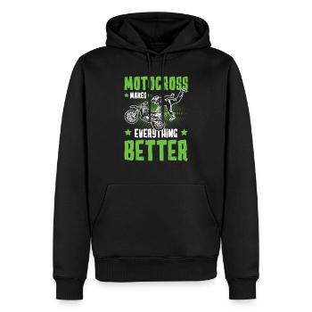 Motorrad Motocross Spruch - Männer Premium Bio Hoodie - Schwarz - Vorne - Nico (187cm)