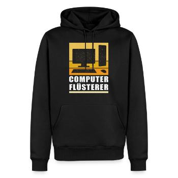 Computer Flüsterer | Informatiker Admin Geschenk - Männer Premium Bio Hoodie - Schwarz - Vorne - Nico (187cm)