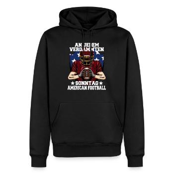 american football an jedem verdammten sonntag - Männer Premium Bio Hoodie - Schwarz - Vorne - Nico (187cm)