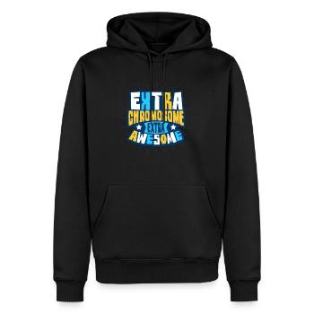 Downsyndrom Trisomie 21 - Männer Premium Bio Hoodie - Schwarz - Vorne - Nico (187cm)
