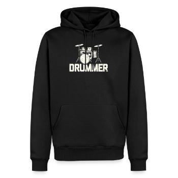 Schlagzeug Schlagzeuger Geschenk Drummer Trommler - Männer Premium Bio Hoodie - Schwarz - Vorne - Nico (187cm)