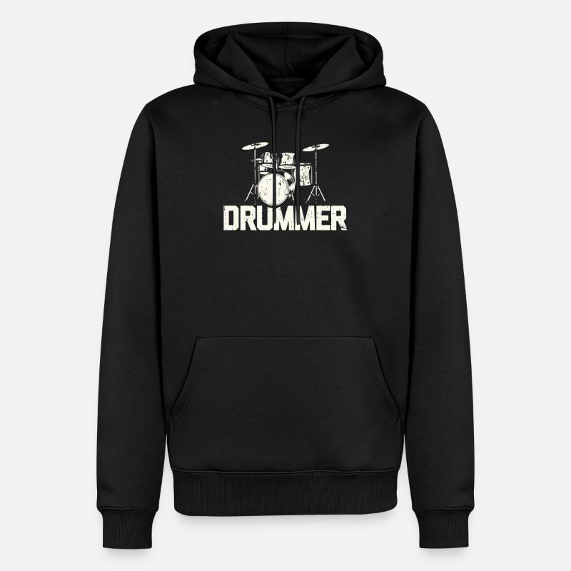 Schlagzeug Schlagzeuger Geschenk Drummer Trommler - Männer Premium Bio Hoodie - Schwarz