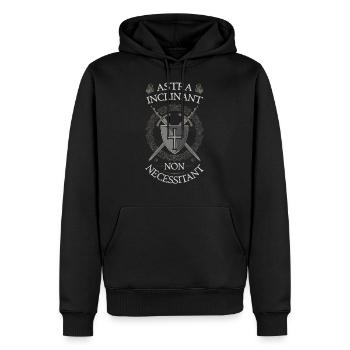 Templer Schild & Schwerter Astra Inclinant Non Neces - Männer Premium Bio Hoodie - Schwarz - Vorne - Nico (187cm)
