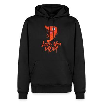 Hab dich lieb Mama - Shrimp - Männer Premium Bio Hoodie - Schwarz - Vorne - Nico (187cm)